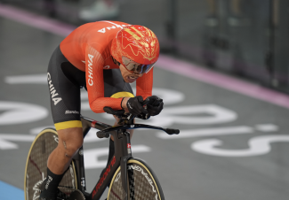 图为李樟煜在比赛中